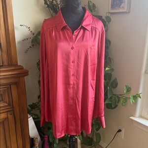 Torrid Pink Button-Up Blouse
